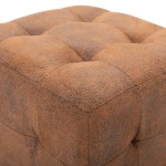 vidaXL Taburet, 2 buc., maro, 30x30x30 cm, piele întoarsă ecologică vidaXL Taburet, 2 buc., maro, 30x30x30 cm, piele întoarsă ecologică