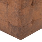 vidaXL Taburet, 2 buc., maro, 30x30x30 cm, piele întoarsă ecologică vidaXL Taburet, 2 buc., maro, 30x30x30 cm, piele întoarsă ecologică