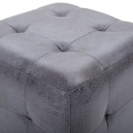 vidaXL Taburet, 2 buc., gri, 30x30x30 cm, piele întoarsă ecologică vidaXL Taburet, 2 buc., gri, 30x30x30 cm, piele întoarsă ecologică