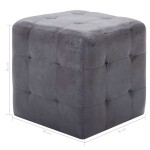 vidaXL Taburet, 2 buc., gri, 30x30x30 cm, piele întoarsă ecologică vidaXL Taburet, 2 buc., gri, 30x30x30 cm, piele întoarsă ecologică