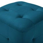 vidaXL Taburet, 2 buc., albastru, 30 x 30 x 30 cm, țesătură catifea vidaXL Taburet, 2 buc., albastru, 30 x 30 x 30 cm, țesătură catifea
