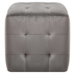 vidaXL Taburet, 2 buc., gri, 30 x 30 x 30 cm, țesătură din catifea vidaXL Taburet, 2 buc., gri, 30 x 30 x 30 cm, țesătură din catifea