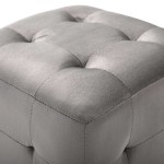 vidaXL Taburet, 2 buc., gri, 30 x 30 x 30 cm, țesătură din catifea vidaXL Taburet, 2 buc., gri, 30 x 30 x 30 cm, țesătură din catifea