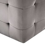 vidaXL Taburet, 2 buc., gri, 30 x 30 x 30 cm, țesătură din catifea vidaXL Taburet, 2 buc., gri, 30 x 30 x 30 cm, țesătură din catifea