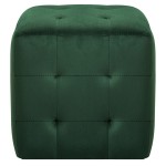 vidaXL Taburet, 2 buc., verde, 30 x 30 x 30 cm, țesătură catifea vidaXL Taburet, 2 buc., verde, 30 x 30 x 30 cm, țesătură catifea