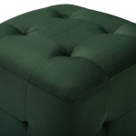 vidaXL Taburet, 2 buc., verde, 30 x 30 x 30 cm, țesătură catifea vidaXL Taburet, 2 buc., verde, 30 x 30 x 30 cm, țesătură catifea