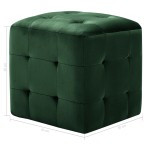 vidaXL Taburet, 2 buc., verde, 30 x 30 x 30 cm, țesătură catifea vidaXL Taburet, 2 buc., verde, 30 x 30 x 30 cm, țesătură catifea