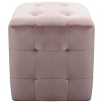 vidaXL Taburet, 2 buc., roz, 30 x 30 x 30 cm, țesătură din catifea vidaXL Taburet, 2 buc., roz, 30 x 30 x 30 cm, țesătură din catifea