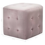 vidaXL Taburet, 2 buc., roz, 30 x 30 x 30 cm, țesătură din catifea vidaXL Taburet, 2 buc., roz, 30 x 30 x 30 cm, țesătură din catifea