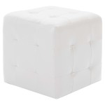 vidaXL Taburet, 2 buc., alb, 30x30x30 cm, piele ecologică vidaXL Taburet, 2 buc., alb, 30x30x30 cm, piele ecologică