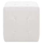 vidaXL Taburet, 2 buc., alb, 30x30x30 cm, piele ecologică vidaXL Taburet, 2 buc., alb, 30x30x30 cm, piele ecologică