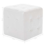vidaXL Taburet, 2 buc., alb, 30x30x30 cm, piele ecologică vidaXL Taburet, 2 buc., alb, 30x30x30 cm, piele ecologică