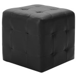 vidaXL Taburet, 2 buc., negru, 30 x 30 x 30 cm, piele ecologică vidaXL Taburet, 2 buc., negru, 30 x 30 x 30 cm, piele ecologică