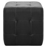 vidaXL Taburet, 2 buc., negru, 30 x 30 x 30 cm, piele ecologică vidaXL Taburet, 2 buc., negru, 30 x 30 x 30 cm, piele ecologică
