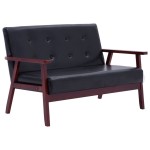 vidaXL Set de canapele, 2 piese, negru, piele ecologică vidaXL Set de canapele, 2 piese, negru, piele ecologică