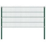 vidaXL Panou de gard cu stâlpi din fier, verde, 522x80 cm vidaXL Panou de gard cu stâlpi din fier, verde, 522x80 cm