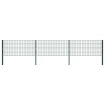 vidaXL Panou de gard cu stâlpi din fier, verde, 522x80 cm vidaXL Panou de gard cu stâlpi din fier, verde, 522x80 cm