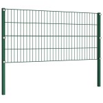 vidaXL Panou de gard cu stâlpi din fier, verde, 522x80 cm vidaXL Panou de gard cu stâlpi din fier, verde, 522x80 cm