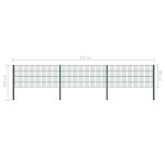 vidaXL Panou de gard cu stâlpi din fier, verde, 522x80 cm vidaXL Panou de gard cu stâlpi din fier, verde, 522x80 cm