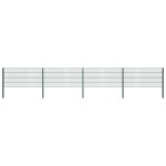 vidaXL Panou de gard cu stâlpi din fier, verde, 694,5x80 cm vidaXL Panou de gard cu stâlpi din fier, verde, 694,5x80 cm