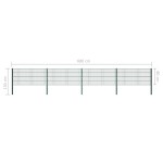 vidaXL Panou de gard cu stâlpi din fier, verde, 694,5x80 cm vidaXL Panou de gard cu stâlpi din fier, verde, 694,5x80 cm