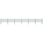 vidaXL Panou de gard cu stâlpi din fier, verde, 1040x80 cm vidaXL Panou de gard cu stâlpi din fier, verde, 1040x80 cm