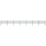 vidaXL Panou de gard cu stâlpi din fier, verde, 1212x80 cm vidaXL Panou de gard cu stâlpi din fier, verde, 1212x80 cm