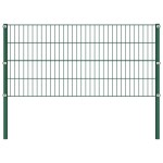 vidaXL Panou de gard cu stâlpi din fier, verde, 1385x80 cm vidaXL Panou de gard cu stâlpi din fier, verde, 1385x80 cm
