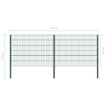 vidaXL Panou de gard cu stâlpi din fier, verde, 349x120 cm vidaXL Panou de gard cu stâlpi din fier, verde, 349x120 cm