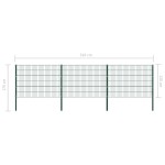 vidaXL Panou de gard cu stâlpi din fier, verde, 522x120 cm vidaXL Panou de gard cu stâlpi din fier, verde, 522x120 cm