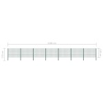 vidaXL Panou de gard cu stâlpi din fier, verde, 1212x120 cm vidaXL Panou de gard cu stâlpi din fier, verde, 1212x120 cm