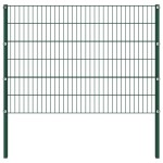 vidaXL Panou de gard cu stâlpi din fier, verde, 1557,5 x 120 cm vidaXL Panou de gard cu stâlpi din fier, verde, 1557,5 x 120 cm