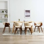 vidaXL Scaune bucătărie, 6 buc, crem, lemn curbat și piele ecologică vidaXL Scaune bucătărie, 6 buc, crem, lemn curbat și piele ecologică