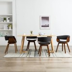 vidaXL Scaune de bucătărie, 4 buc, gri, lemn curbat și material textil vidaXL Scaune de bucătărie, 4 buc, gri, lemn curbat și material textil