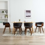 vidaXL Scaune de bucătărie 6 buc, gri, lemn curbat și material textil vidaXL Scaune de bucătărie 6 buc, gri, lemn curbat și material textil