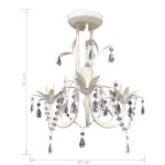 vidaXL Candelabre suspendate de plafon cu cristale 2 buc. alb elegant vidaXL Candelabre suspendate de plafon cu cristale 2 buc. alb elegant