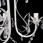 vidaXL Candelabre suspendate de plafon cu cristale 4 buc. alb elegant vidaXL Candelabre suspendate de plafon cu cristale 4 buc. alb elegant