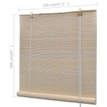 vidaXL Jaluzele din bambus natural tip rulou, 2 buc., 120 x 160 cm vidaXL Jaluzele din bambus natural tip rulou, 2 buc., 120 x 160 cm