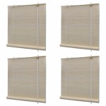 vidaXL Jaluzele din bambus natural tip rulou, 4 buc., 120 x 160 cm