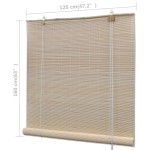 vidaXL Jaluzele din bambus natural tip rulou, 4 buc., 120 x 160 cm