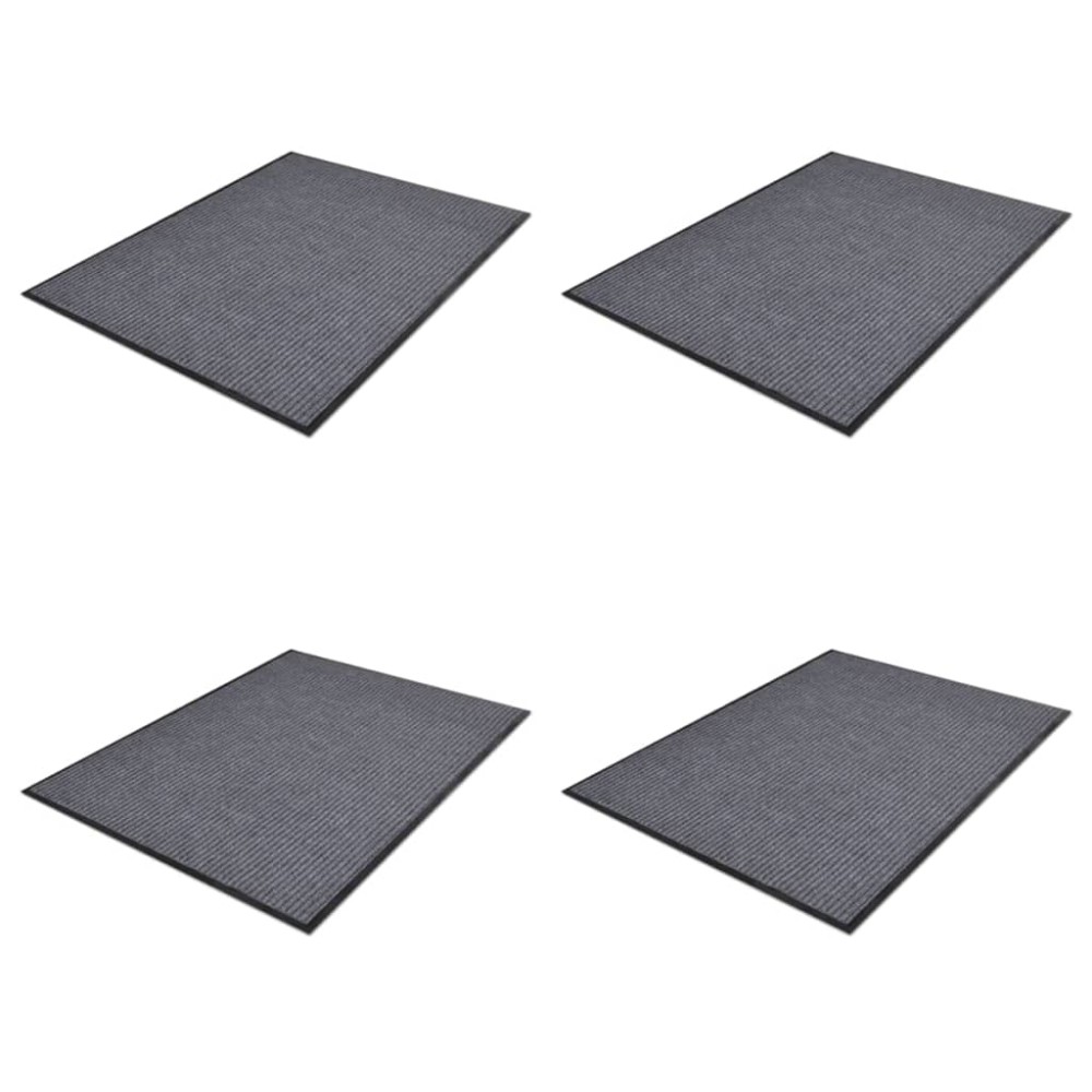 vidaXL Covorașe de ușă din PVC 4 buc. gri, 90x60 cm
