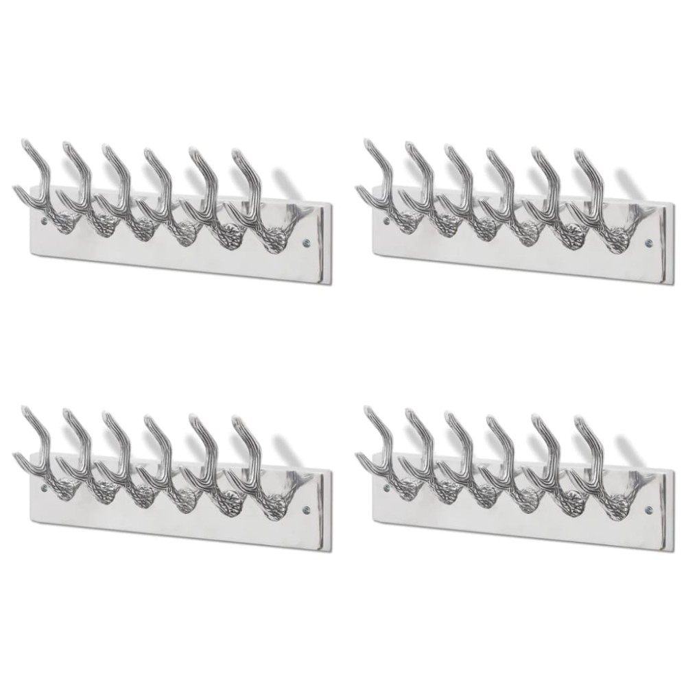 vidaXL Cuiere de haine, 4 buc., argintiu, aluminiu