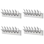 vidaXL Cuiere de haine, 4 buc., argintiu, aluminiu