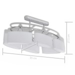 vidaXL Lustră cu abajururi din sticlă, 4 buc., E14 vidaXL Lustră cu abajururi din sticlă, 4 buc., E14