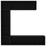 vidaXL Set dulap cărți/TV, 3 piese, negru, 180x30x180 cm vidaXL Set dulap cărți/TV, 3 piese, negru, 180x30x180 cm