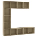 vidaXL Dulap cărți / TV, 3 piese, stejar Sonoma, 180 x 30 x 180 cm vidaXL Dulap cărți / TV, 3 piese, stejar Sonoma, 180 x 30 x 180 cm