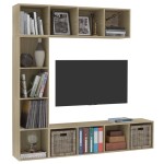 vidaXL Dulap cărți / TV, 3 piese, stejar Sonoma, 180 x 30 x 180 cm vidaXL Dulap cărți / TV, 3 piese, stejar Sonoma, 180 x 30 x 180 cm