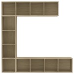 vidaXL Dulap cărți / TV, 3 piese, stejar Sonoma, 180 x 30 x 180 cm vidaXL Dulap cărți / TV, 3 piese, stejar Sonoma, 180 x 30 x 180 cm