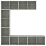 vidaXL Set bibliotecă/comodă TV, 3 piese, gri beton, 180x30x180 cm vidaXL Set bibliotecă/comodă TV, 3 piese, gri beton, 180x30x180 cm