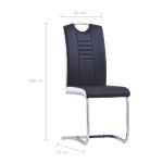 vidaXL Scaune de bucătărie consolă, 6 buc., negru, piele ecologică